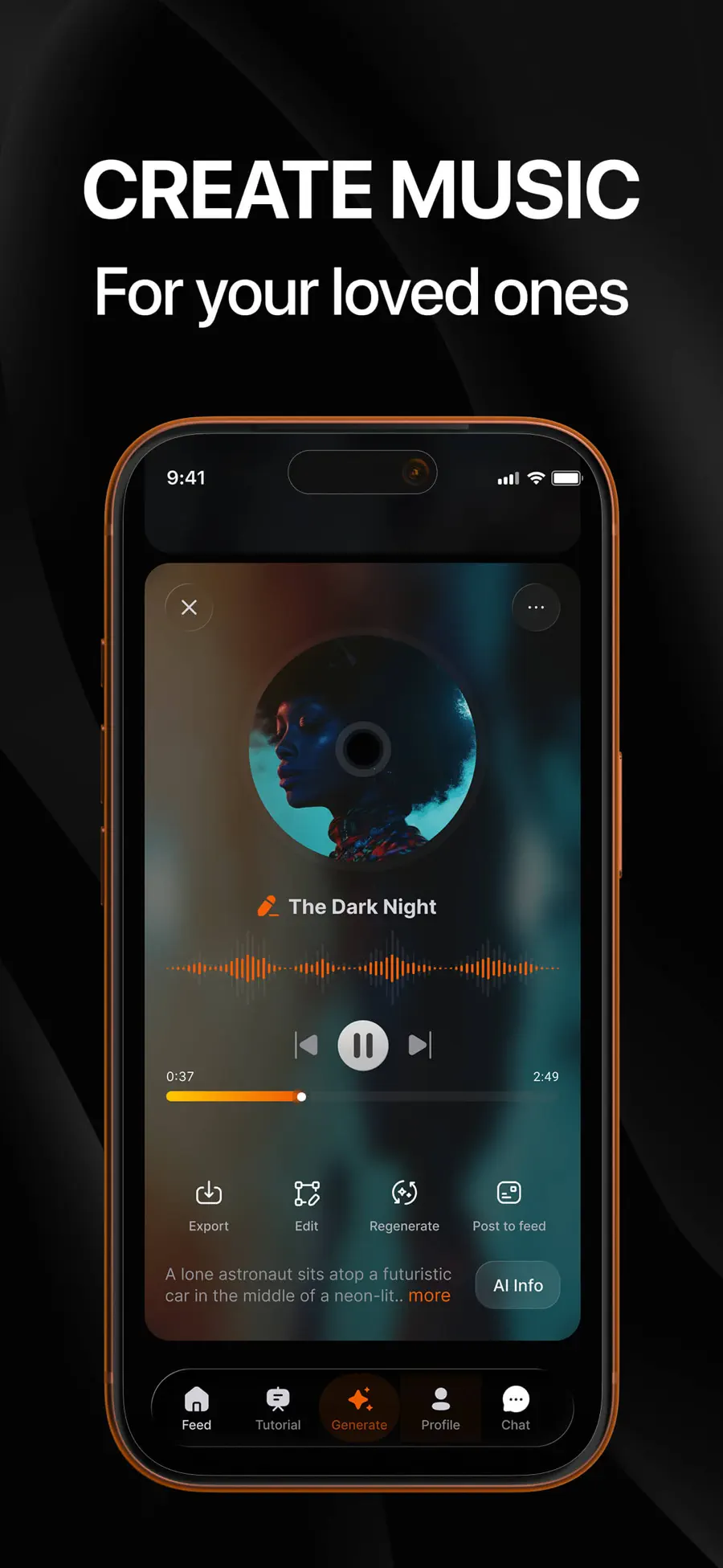 Flibbo music player with waveform